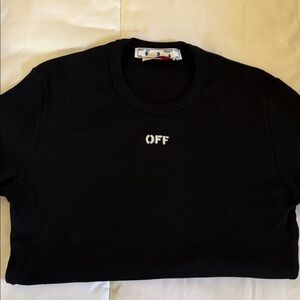 Off White Black Stamp Logo Ribbed T-Shirt